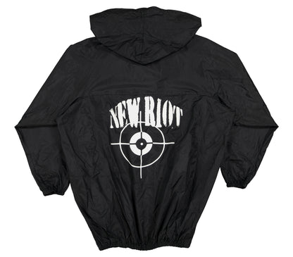 og black smock jacket