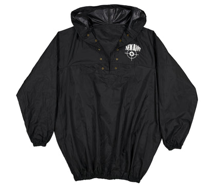 og black smock jacket